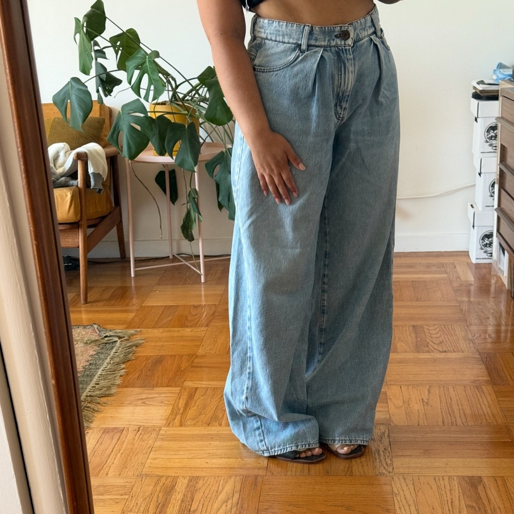 MaxMara Weekend Paperbag Waist Extra Wide Leg Jeans